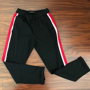 ZARA red striped trousers